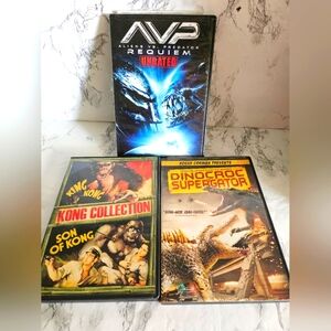 3 Fiction Movies. King Kong collection, Aliens vs Predator & Dinocroc vs Superga